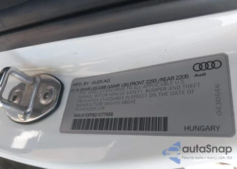 2016 Audi A3 1.8T Premium z USA, uszkodzony, nr VIN WAUA7GFF8G1077656